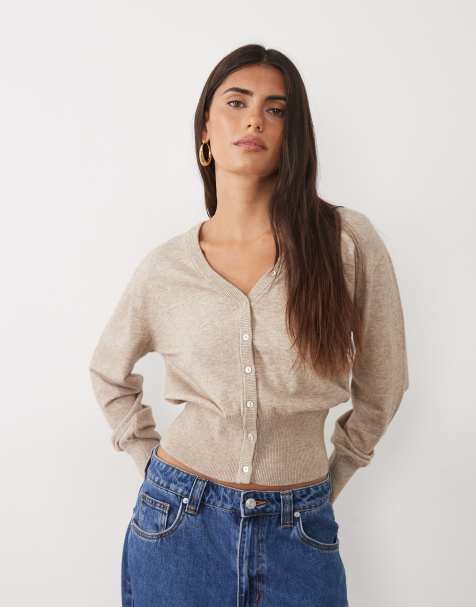 Gina Tricot gilet ajusté à la taille en beige - view 1
