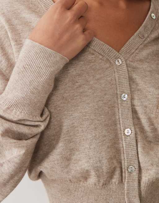 Gina Tricot gilet ajusté à la taille en beige, 2 de 4