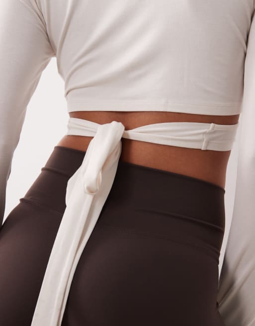Gina Tricot - Gilet cache-cœur court de yoga - Blanc, 2 de 4