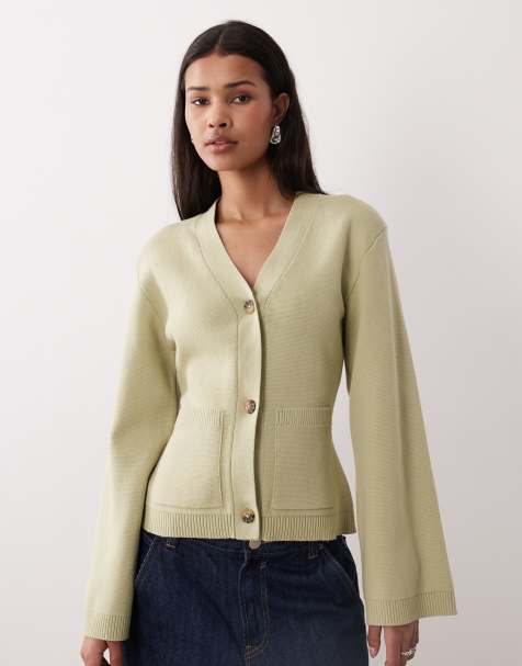 Gina Tricot - Gilet cintré à la taille - Vert sauge - view 1