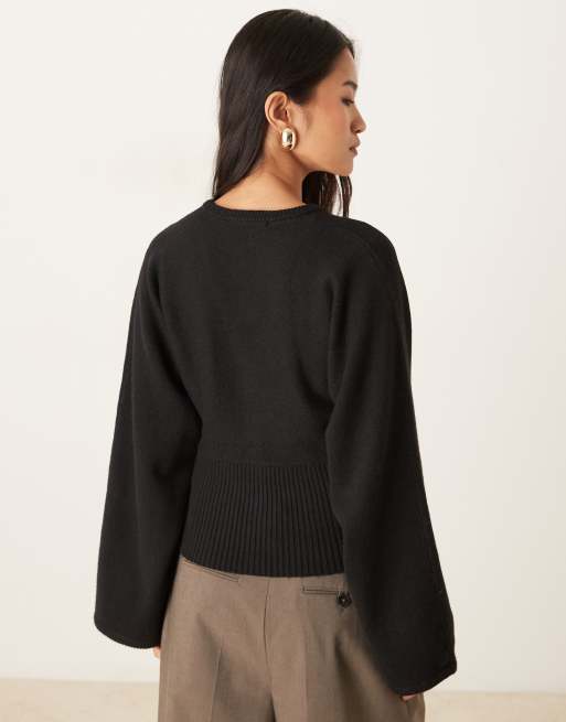 Gina Tricot - Gilet en maille à taille cintrée - Noir, 4 de 4