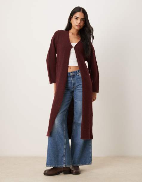 Gina Tricot - Gilet en maille de laine et alpaga - Bordeaux - view 1