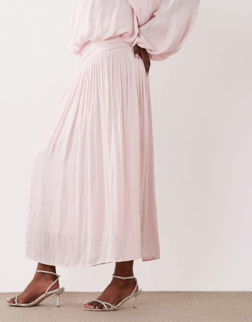 Gina Tricot - Gonna lunga a pieghe rosa chiaro con vita scesa, 2 di 5
