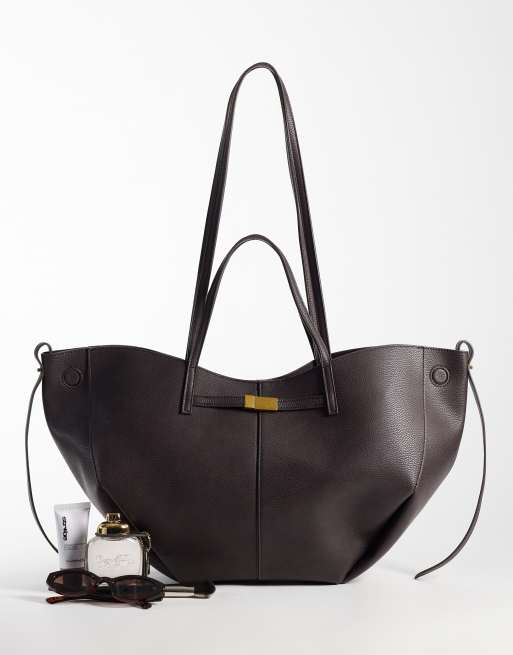 Gina Tricot grand cabas avec détail de sangle marron, 2 de 4