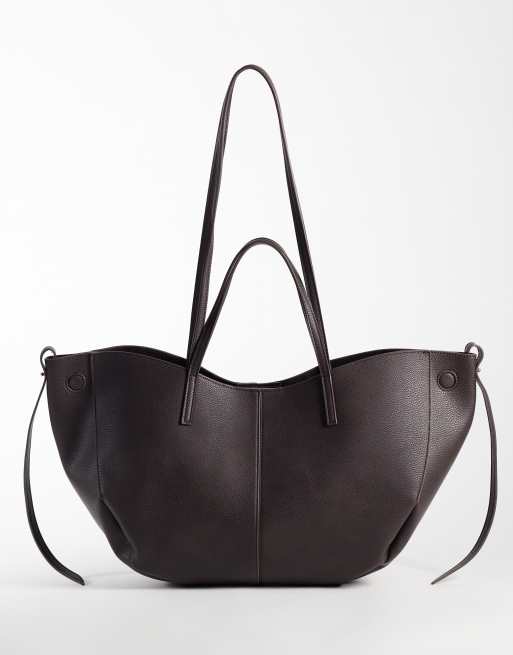 Gina Tricot grand cabas avec détail de sangle marron, 4 de 4