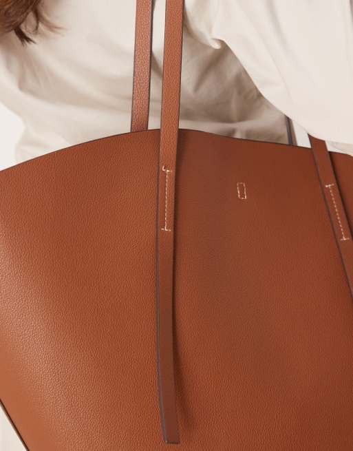 Gina Tricot - Grand cabas en similicuir - Marron camel, 3 de 4