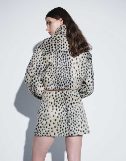 Gina Tricot hairy mini skirt in leopard print, 5 of 5