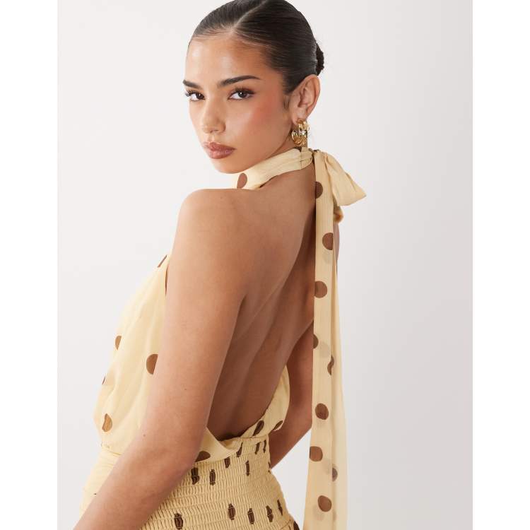 how to tape breasts for a backless dress Beige Set