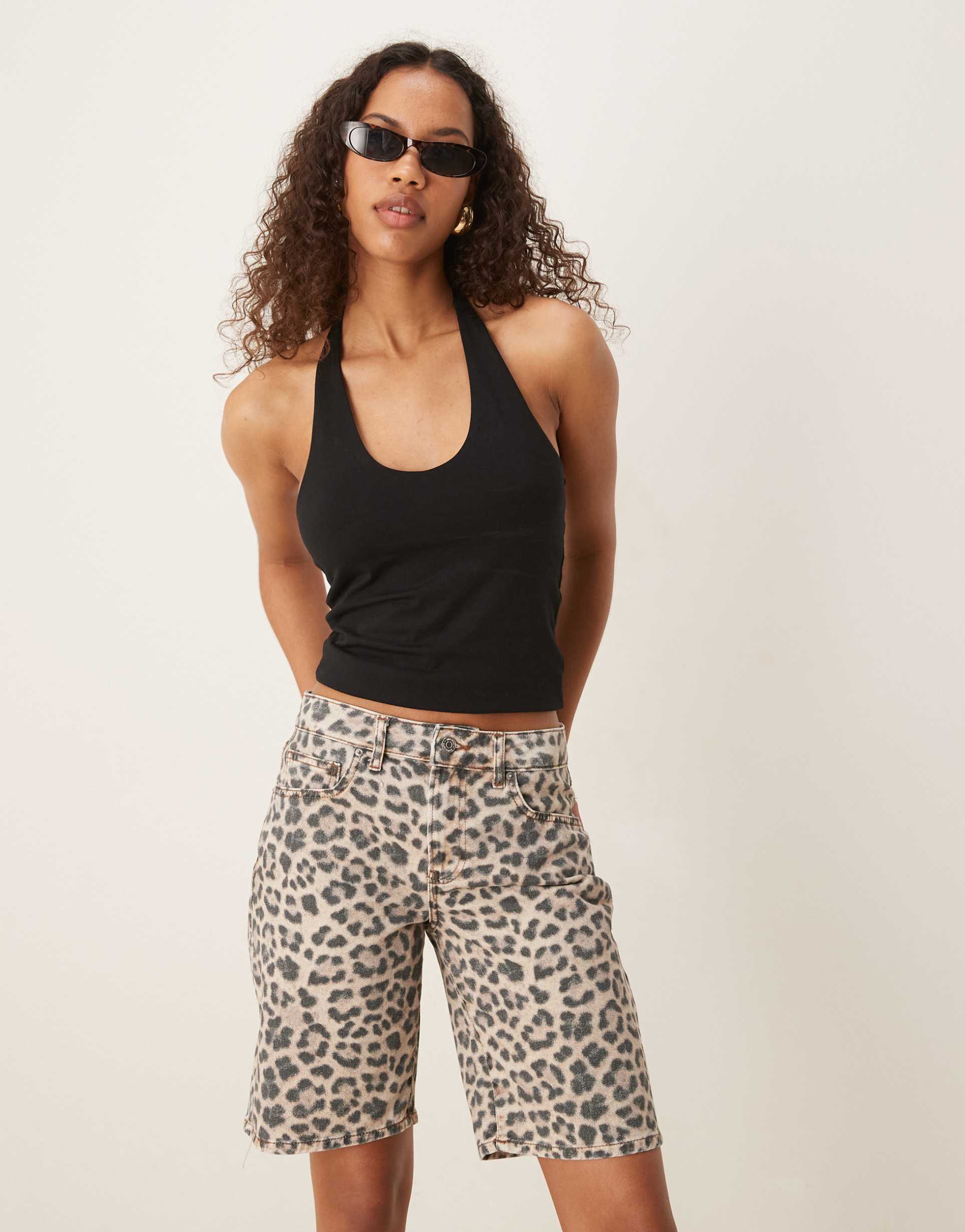 gina tricot halterneck top in black