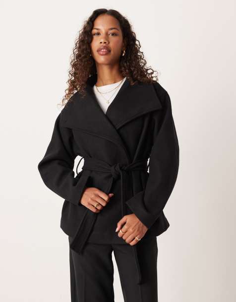 Gina Tricot high neck short jacket in black - view 1