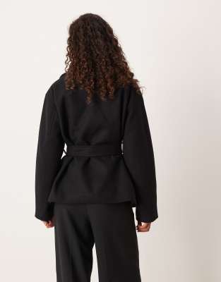 Gina Tricot High Neck Short Jacket In Black