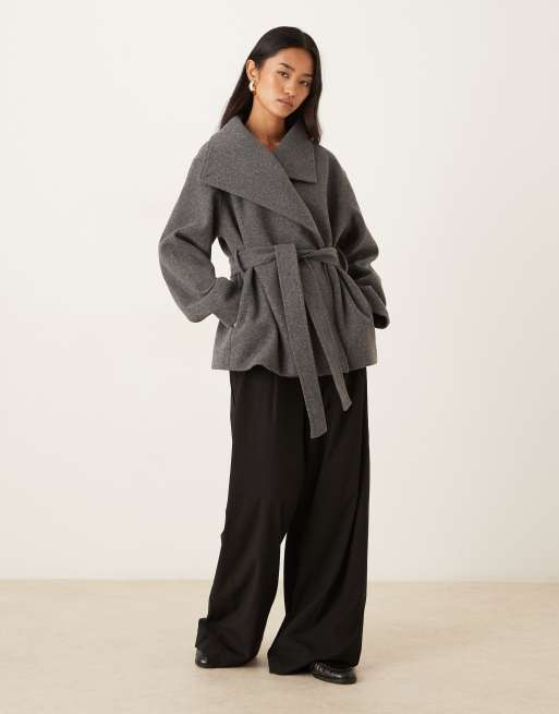 Gina Tricot high neck short jacket in grey