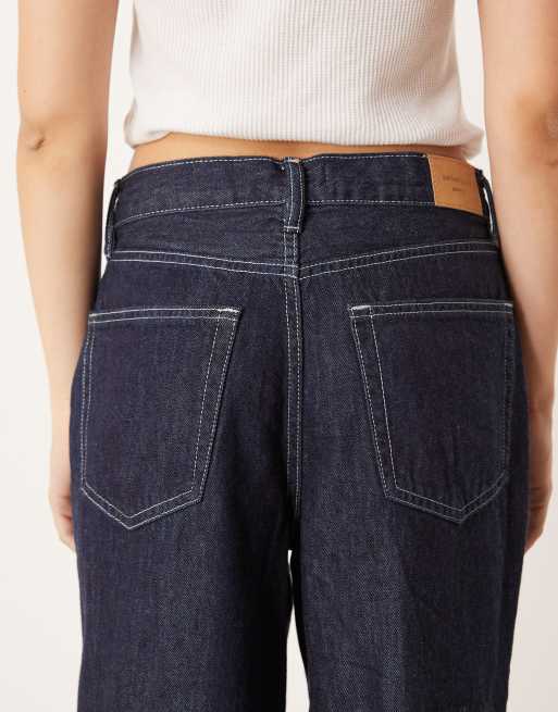 Gina Tricot high waist wide leg jeans in dark wash indigo blue - part of a set, 5 of 5