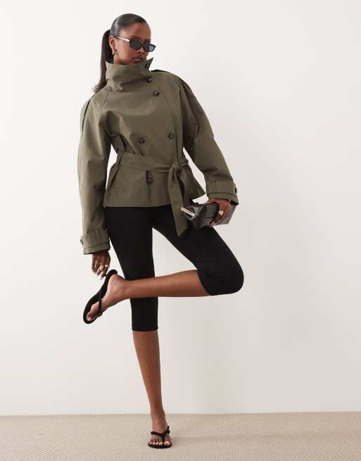 Gina Tricot – Hochgeschlossene Trenchjacke in Khakigrün, 2 von 4