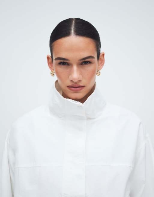 Gina Tricot - Hoogsluitend sportief kort jack in wit, 4 van 11