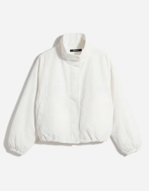 Gina Tricot - Hoogsluitend sportief kort jack in wit, 5 van 11