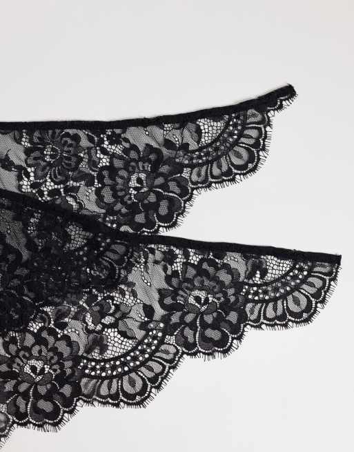Gina Tricot – Hüfttuch aus Spitze in Schwarz, 3 von 3