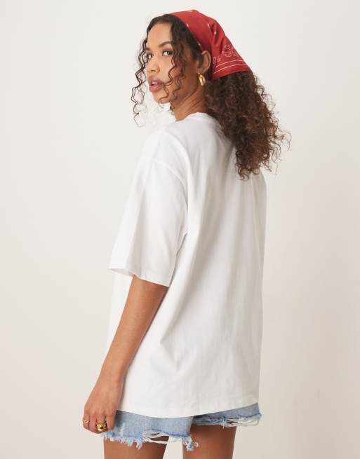 Gina Tricot - Hvid oversized T-shirt med korte ærmer, 4 af 4