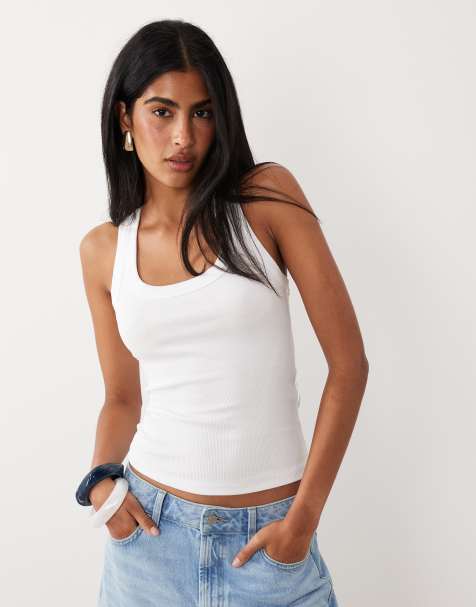 Gina Tricot - Hvid tanktop med racerryg - view 1