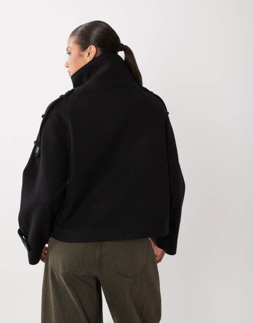 Gina Tricot jacka med hög krage och kort längd i svart, 4 av 4