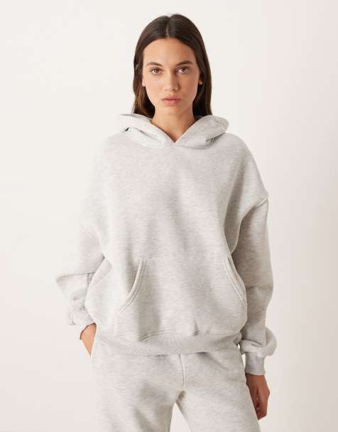Gina Tricot co-ord relaxed fit hoodie in light grey melange