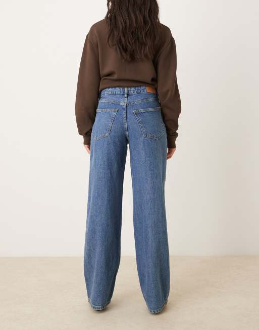 Gina Tricot - Jean ample à surpiqûres - Bleu moyen délavé, 3 de 5