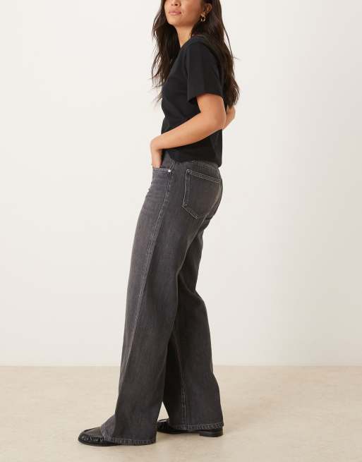 Gina Tricot - Jean ample à taille basse - Gris foncé délavé, 2 de 5