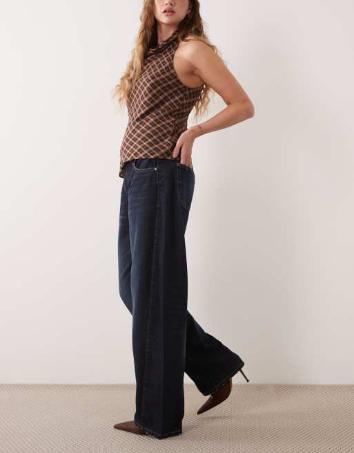 Gina Tricot jean barrel taille mi-haute bleu rinse, 2 de 5