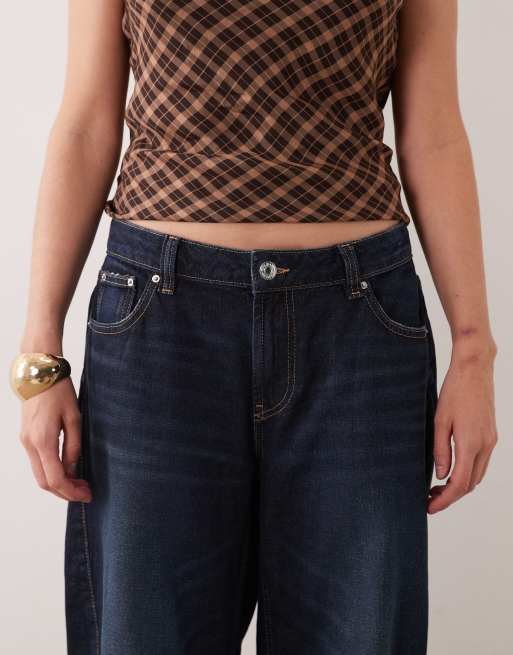 Gina Tricot jean barrel taille mi-haute bleu rinse, 4 de 5