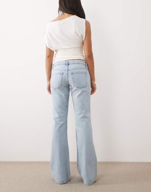 Gina Tricot - Jean évasé déchiré à taille basse - Bleu clair délavé, 2 de 5