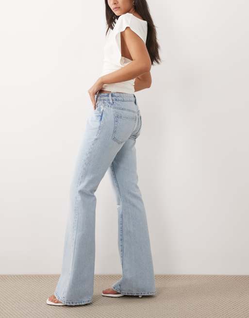 Gina Tricot - Jean évasé déchiré à taille basse - Bleu clair délavé, 3 de 5