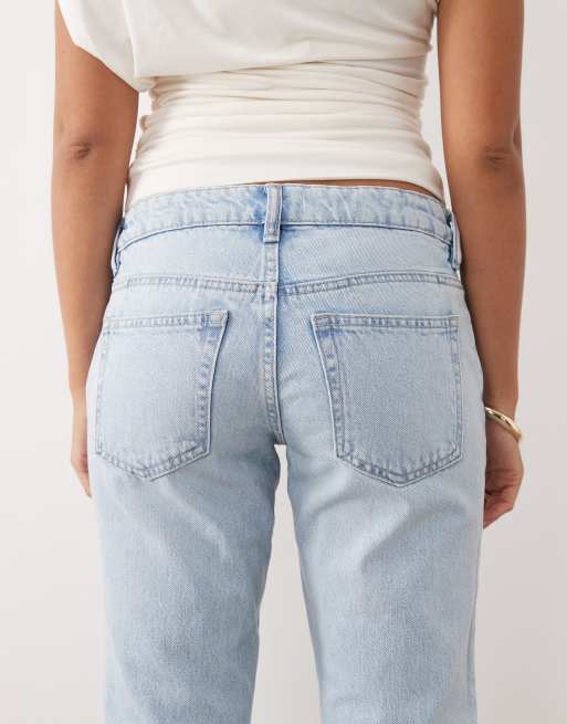 Gina Tricot - Jean évasé déchiré à taille basse - Bleu clair délavé, 4 de 5