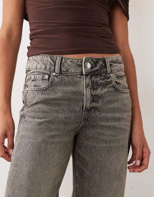 Gina Tricot jean évasé taille mi-haute marron délavé, 5 de 5
