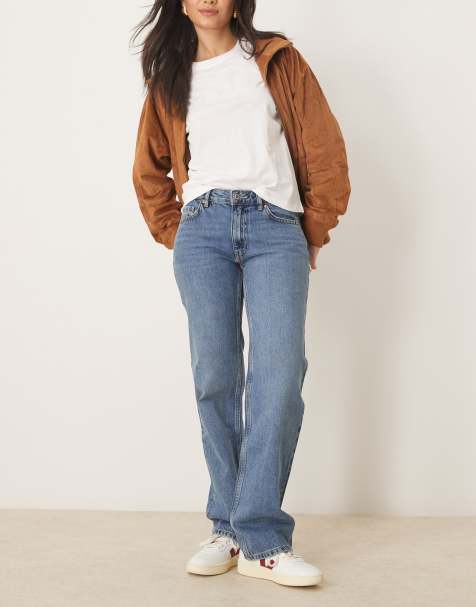 Gina Tricot – Jeans in mittelblauer Waschung mit geradem Bein - view 1