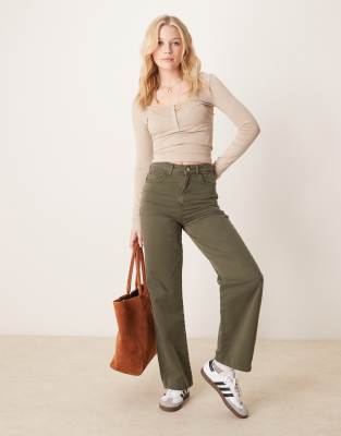 GINA TRICOT JERSEY LONG SLEEVE TEE WITH CONCEALED FRONT BUTTON DETAIL 