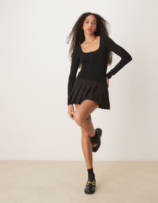 GINA TRICOT JERSEY LONG SLEEVE WITH CONCEALED FRONT BUTTON DETAIL 