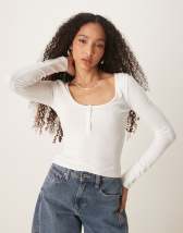 AllSaints Bec long sleeve tee in optic white | ASOS
