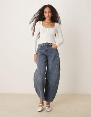GINA TRICOT JERSEY LONG SLEEVE WITH CONCEALED FRONT BUTTON DETAIL 