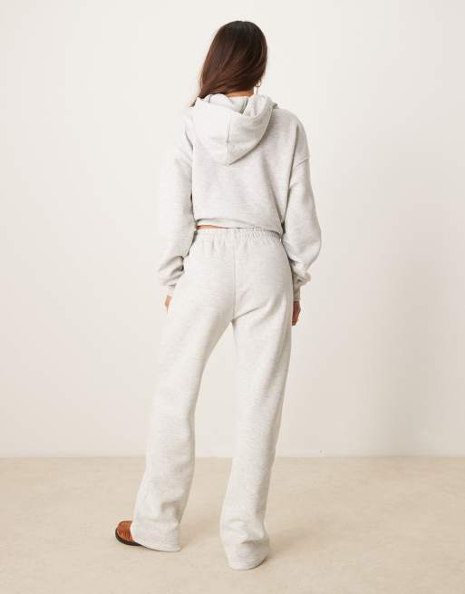 Gina Tricot - Joggers ampi dritti grigio chiaro mélange, 4 di 5