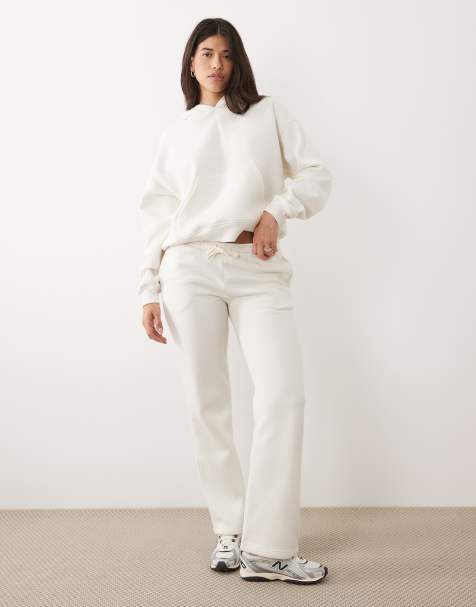 Gina Tricot - Joggers dritti ampi bianco sporco in coordinato - view 1