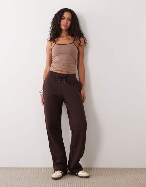Gina Tricot - Joggers dritti ampi marroni in coordinato, 2 di 5