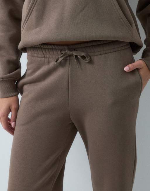 Gina Tricot - Joggers dritti ampi marroni in coordinato, 3 di 5
