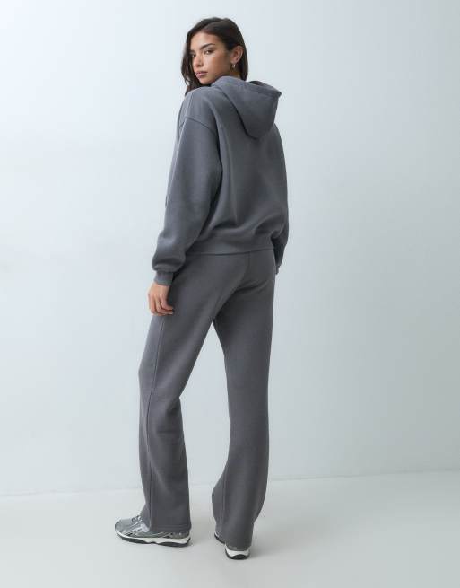 Gina Tricot joggers med ledig passform och raka ben i mörkgrå, 5 av 5