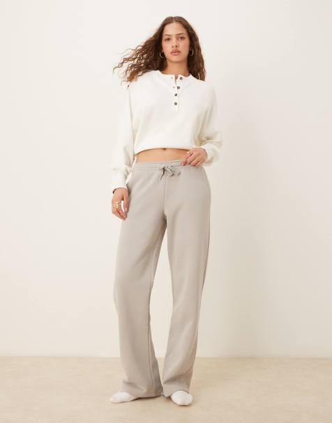 Gina Tricot - Joggingbroek met rechte pijpen in lichtgrijs - view 1