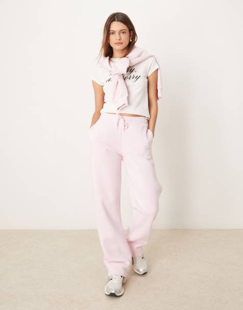 Gina Tricot – Jogginghose in Rosa mit lockerem, geradem Schnitt, Kombiteil - view 1
