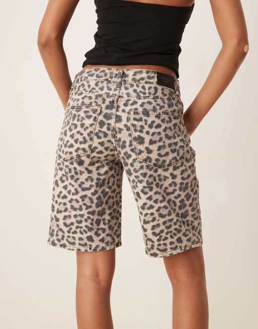 Gina Tricot - Jorts in denim con stampa leopardata, 3 di 5