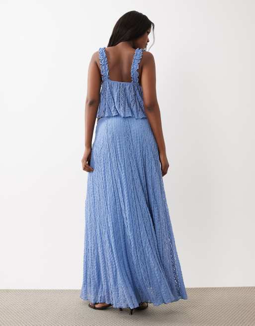 Gina Tricot - Jupe d'ensemble longue en dentelle - Bleu clair, 2 de 5