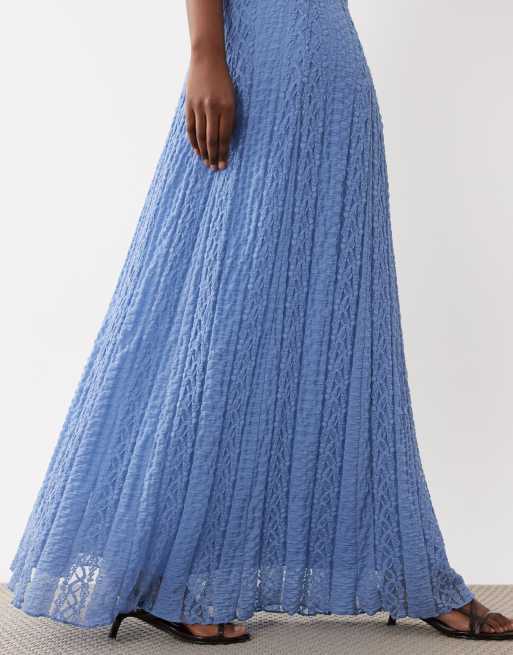 Gina Tricot - Jupe d'ensemble longue en dentelle - Bleu clair, 5 de 5