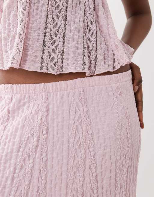 Gina Tricot - Jupe d'ensemble longue en dentelle - Lilas, 5 de 5