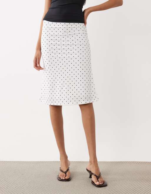 Gina Tricot - Jupe d'ensemble mi-longue à pois - Noir et blanc, 2 de 5